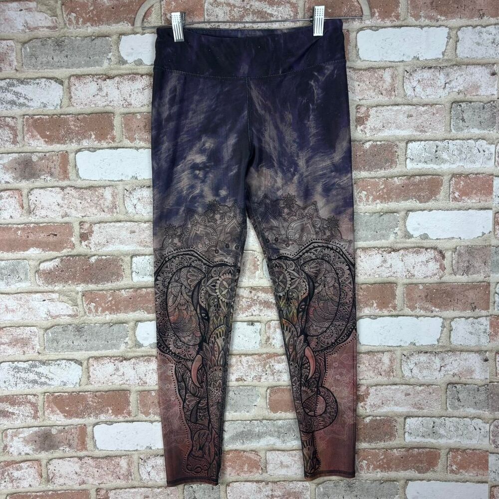 Evolution and Creation Purple and Brown Printed Leggings